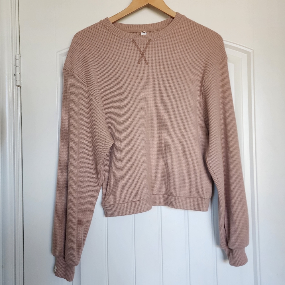 P'Tula Waffle Weave Long Sleeve Top